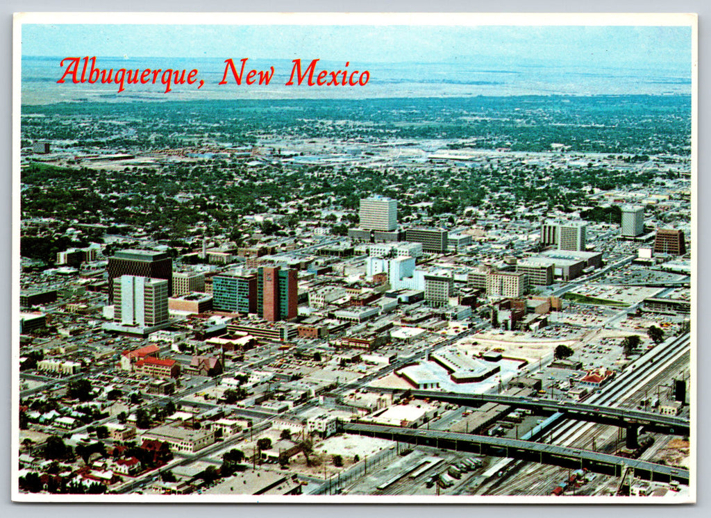 Aerial View, Albuquerque, New Mexico, Vintage Post Card