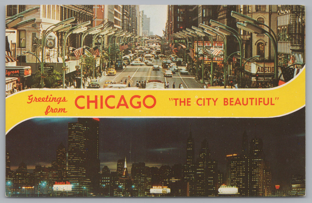 State Street View Greeting Card From Chicago, Illinois, USA, Vintage PC