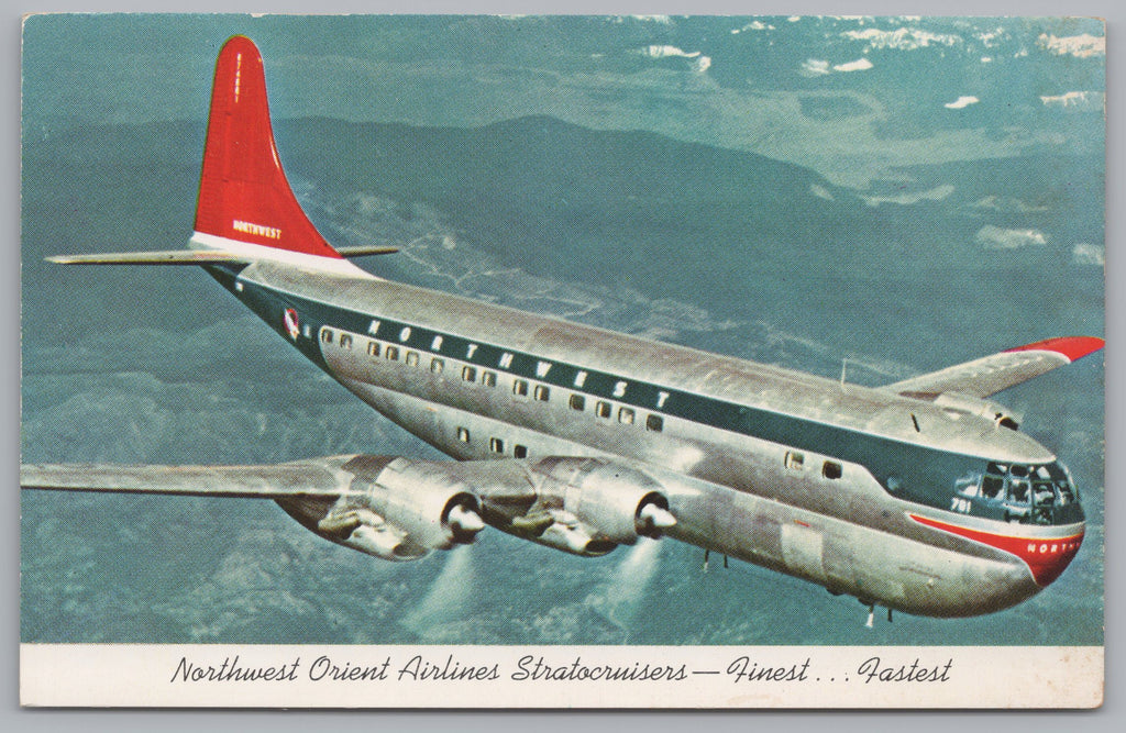 Northwest Orient Airlines, Vintage Post Card.