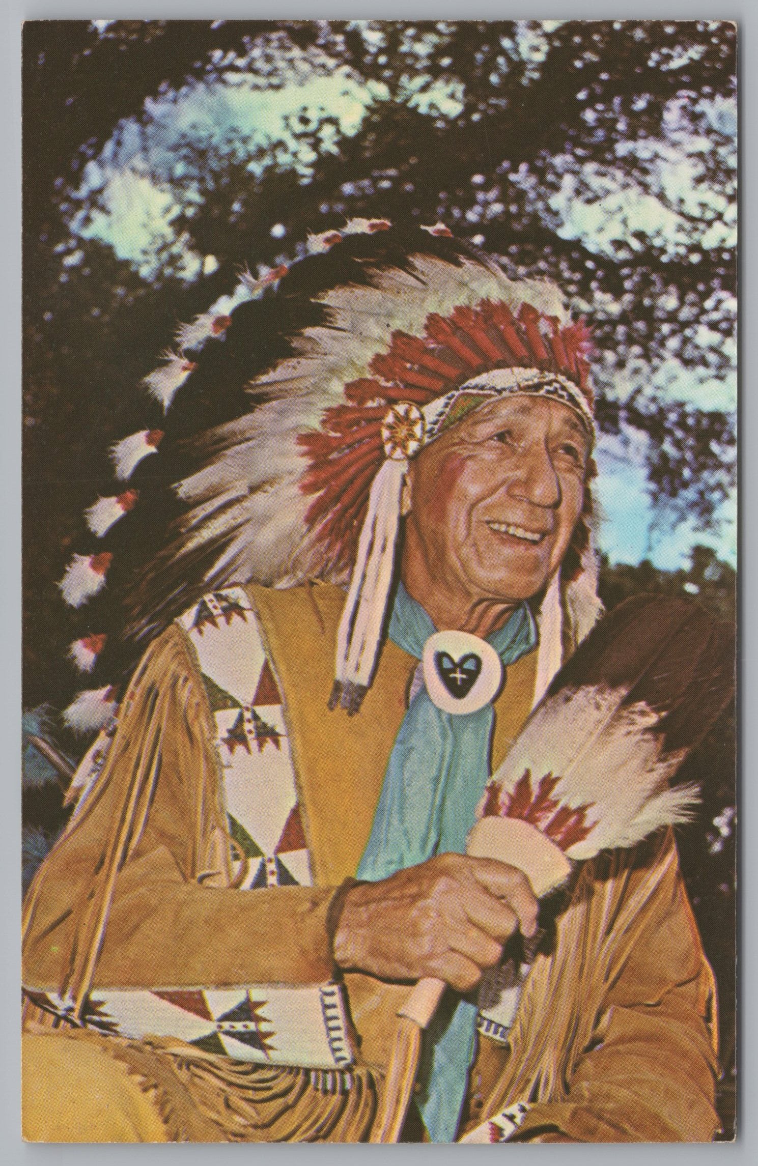 Indian Chief, Powwow, The Omaha And Winnebago Tribes, VTG PC