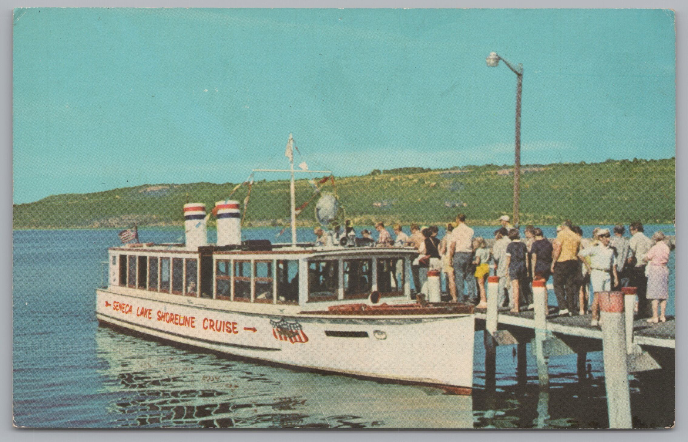 Captain Bills Lake Ride, Watkins Glen, New York, USA, Vintage Post Card.