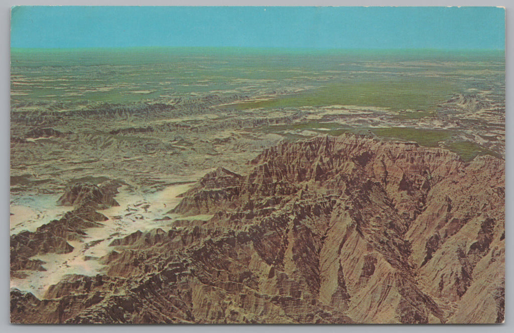 The Badlands National Monument, South Dakota, USA, Vintage Post Card.