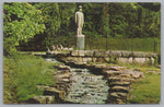 Jack Daniels Statue And Spring, Lynchburg, Tennessee, USA, Vintage Post Card.