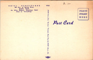 Hungerford Hotel, Seattle, Washington, USA, Vintage Post Card