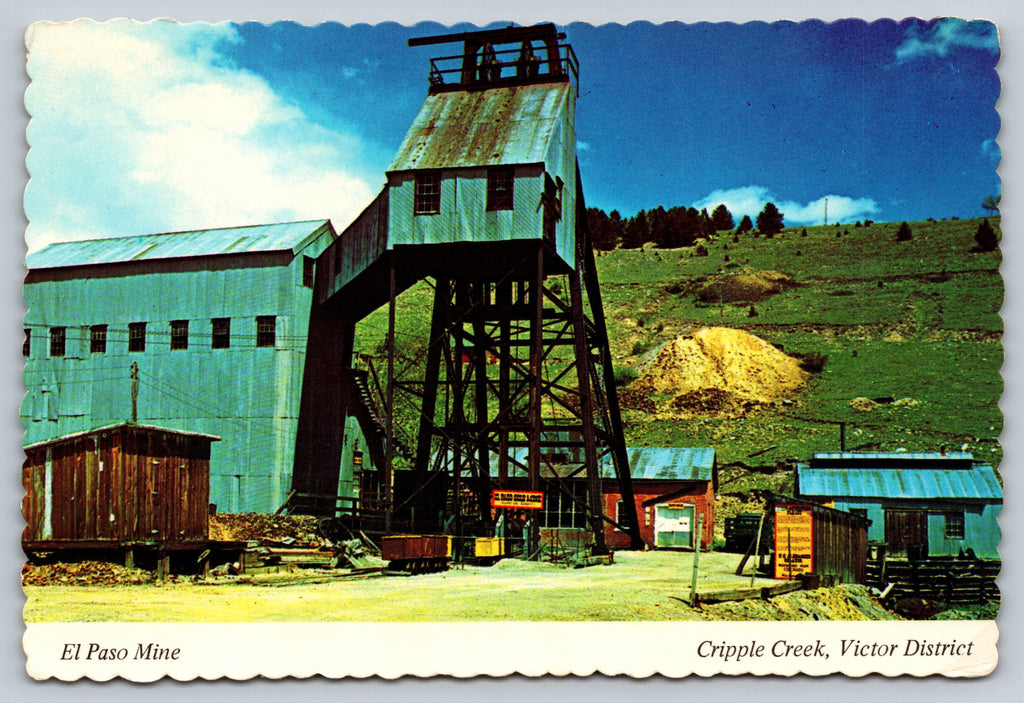 El Paso Mine, Cripple Creek, Victor District, Vintage Post Card