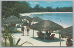 Paradise Beach, Nassau In The Bahamas, Vintage Post Card.
