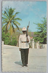 Police Guard, Government House, Nassau In The Bahamas, Vintage Post Card.