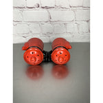 Vintage Red Coffee Pot Kettle Ceramic Salt & Pepper Shakers Japan