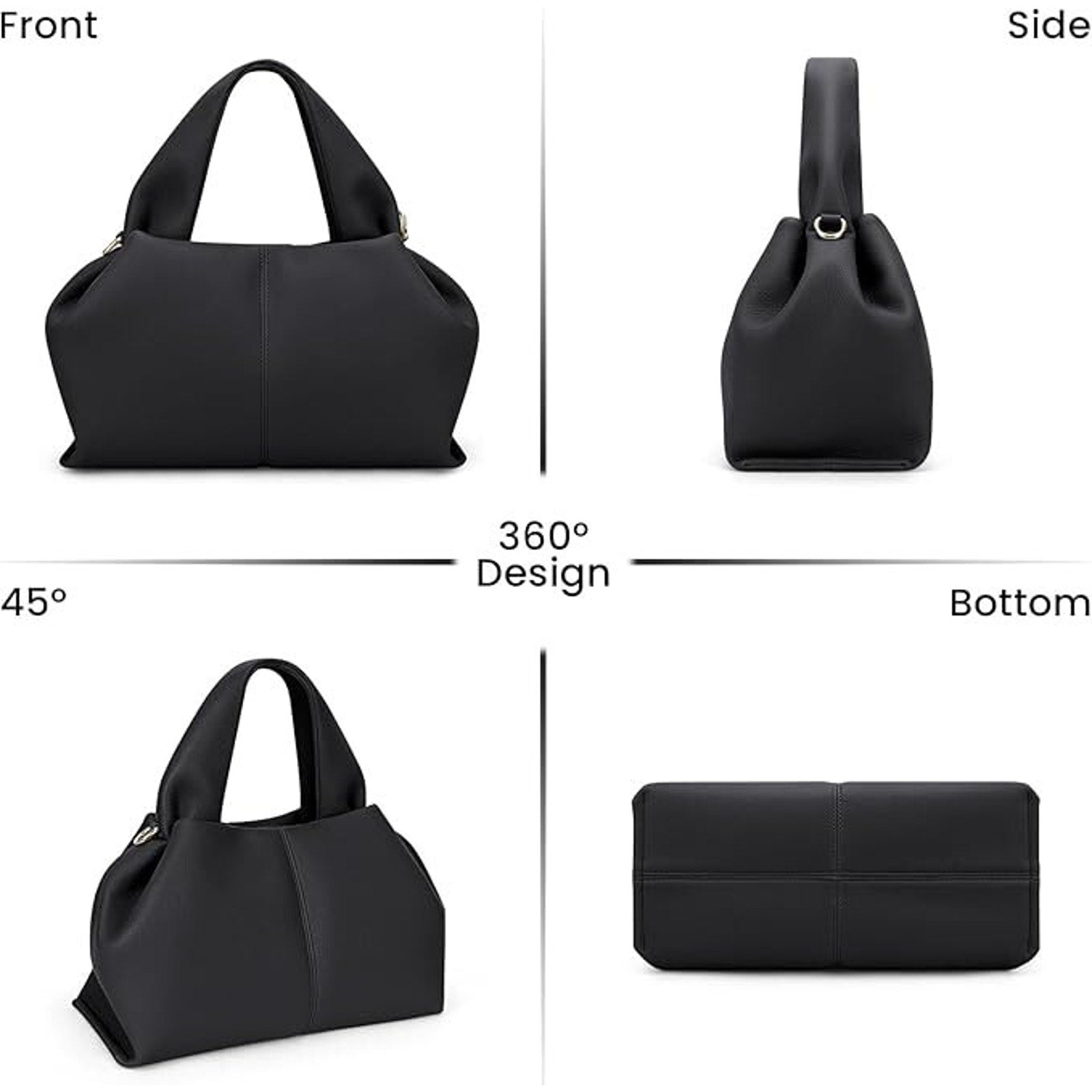 Cloud Pouch Dumpling Clutch Purse, Shoulder, Crossbody Bag with Removable Strap