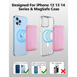 Magnetic Card Wallet Holder w/MagSafe for iPhone 15, 14, 13,Max/Plus/Pro-Pink