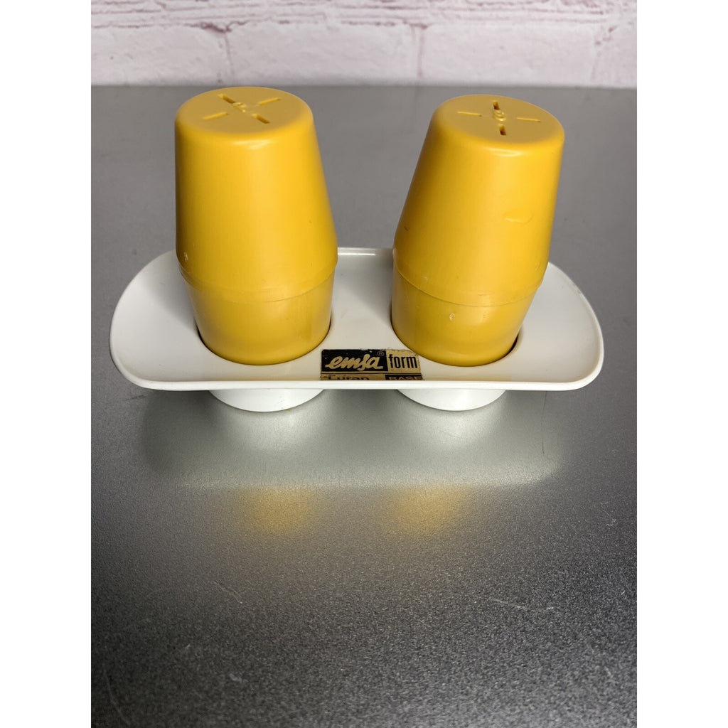 Vintage MCM Plastic Salt & Pepper Shakers Mustard Yellow Luran W. Germany