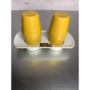 Vintage MCM Plastic Salt & Pepper Shakers Mustard Yellow Luran W. Germany