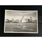 Lake Gardi Sirmione People in Sail Boat Italy RPPC Vintage Postcard