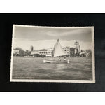 Lake Gardi Sirmione People in Sail Boat Italy RPPC Vintage Postcard