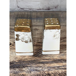 Vintage Bavaria Miniature White Gold Salt & Pepper Shakers Porcelain 1 3/4”