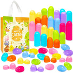 96Pcs 2.36inch Colorful Plastic Easter Eggs, Egg Hunt w/2 Non Woven Easter Bags