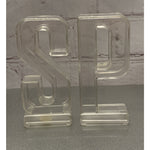 Vintage Letters S and P Clear Plastic Salt & Pepper Shakers Retro Hong Kong