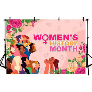 Women History Month Backdrop Photo Props Decor Banner Back Drop