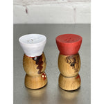Vintage Wood Chef Salt & Pepper Shakers Japan Mini