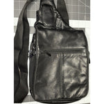 Buxton Genuine Leather Black Shoulder Slingback Hand Bag Purse