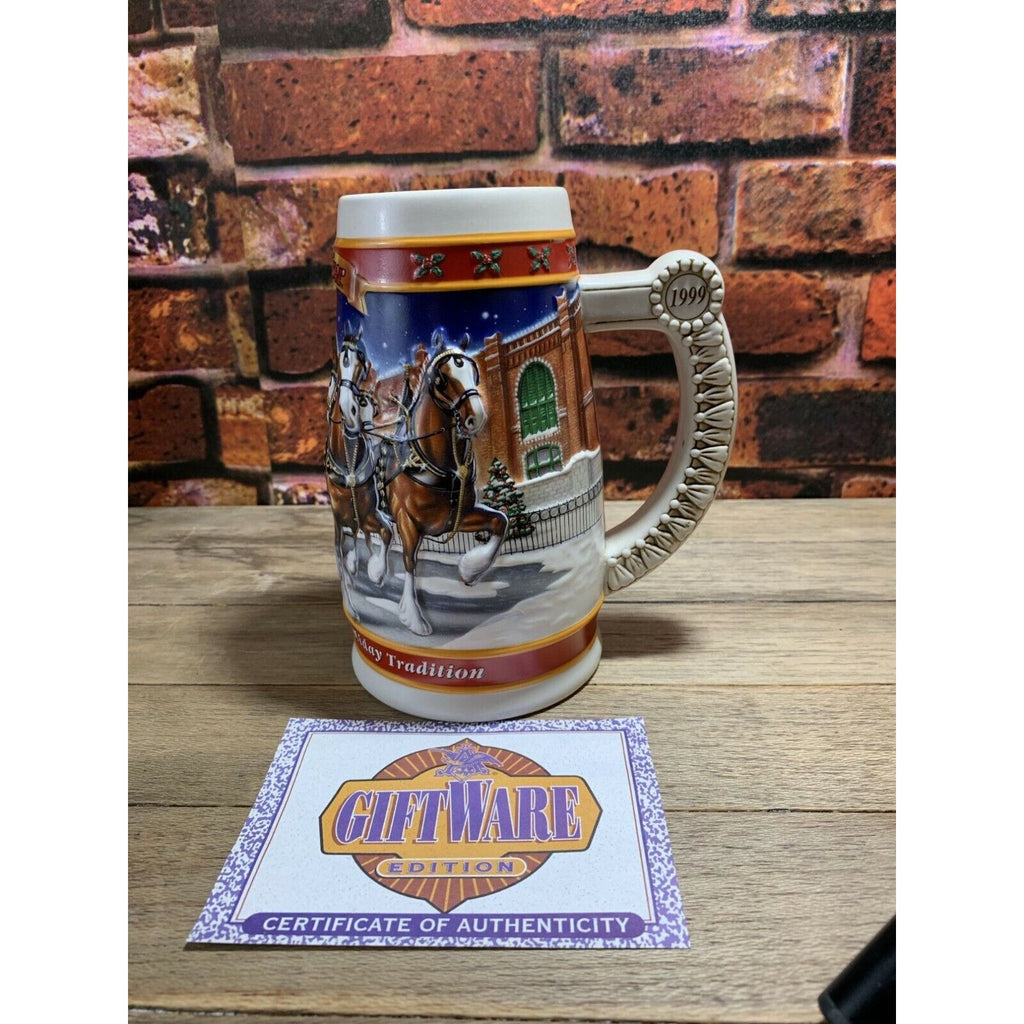 Vintage Budweiser Anheuser-Busch A Century of Tradition Holiday Stein 1999