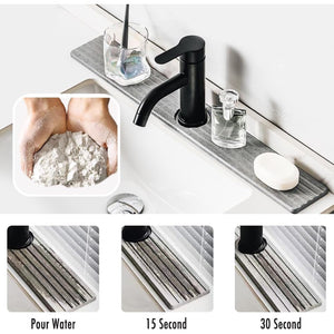 Faucet Mat for Kitchen Sink, Diatomite Absorbent,Draining, Quick Dry 17.7in