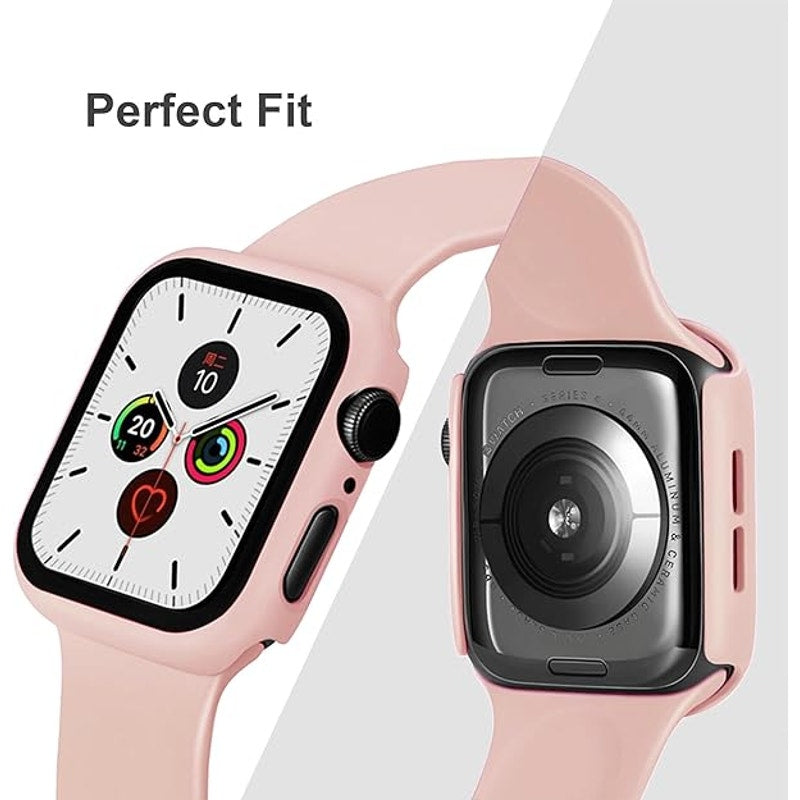 Sport Silicone Band and Case with Screen Protector for Apple Watch Series 9, 8, 7, 6, SE, 5, 4