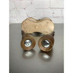 Vintage Wood Bells Salt & Pepper Shakers w/Stand