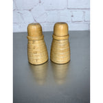Vintage Beehive Wood Salt & Pepper Shakers Blonde Japan