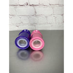 Vintage Wood Clover Co Milk Can Salt & Pepper Shakers Pink/Purple-Read Descrip.