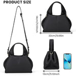 Cloud Pouch Dumpling Clutch Purse, Shoulder, Crossbody Bag with Removable Strap