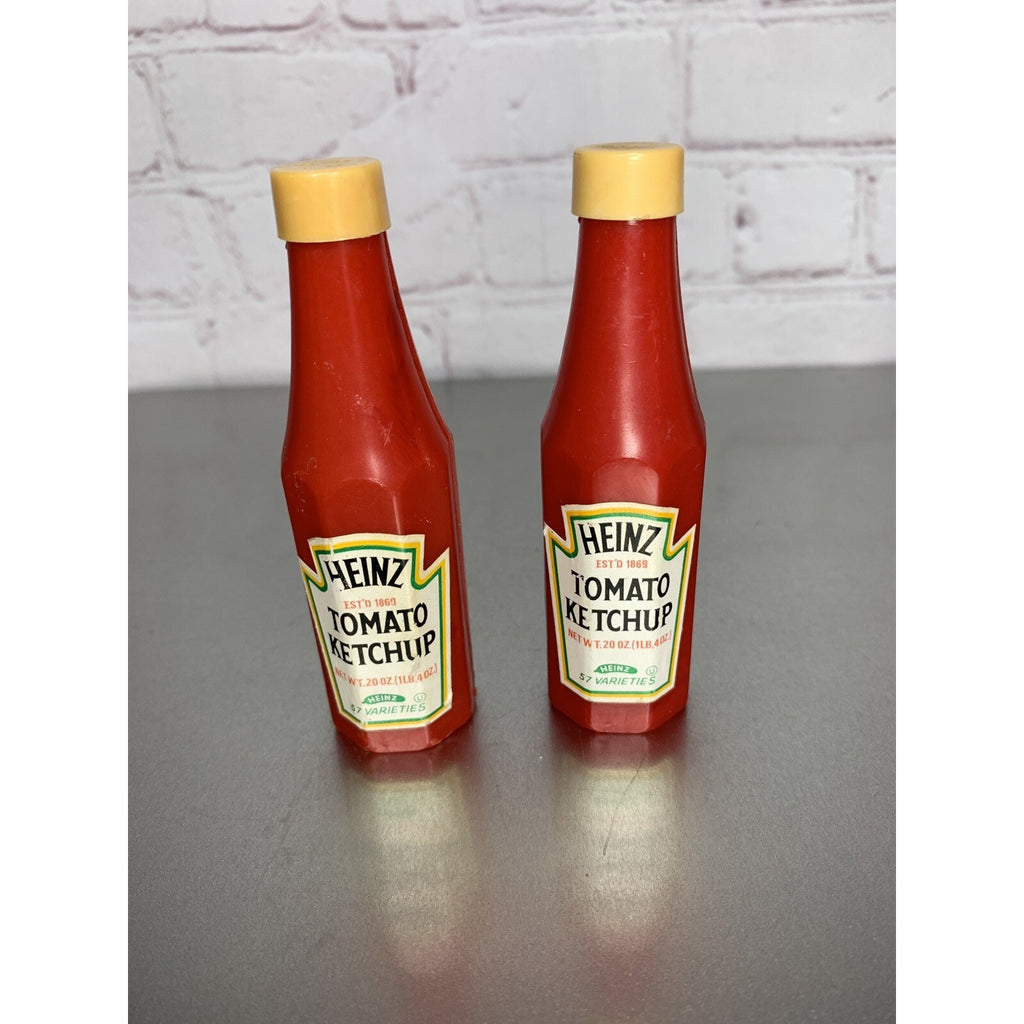 Vintage Heinz Tomato Ketchup Plastic Salt & Pepper Shakers JSNY Hong Kong