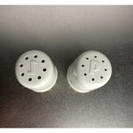 Vintage Retro Column Pillar Salt & Pepper Shakers White Gold Plastic