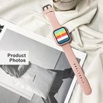 Sport Silicone Band and Case with Screen Protector for Apple Watch Series 9, 8, 7, 6, SE, 5, 4