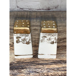 Vintage Bavaria Miniature White Gold Salt & Pepper Shakers Porcelain 1 3/4”