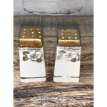 Vintage Bavaria Miniature White Gold Salt & Pepper Shakers Porcelain 1 3/4”