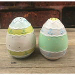 Vintage Ceramic Pastel Painted Egg Salt & Pepper Shakers