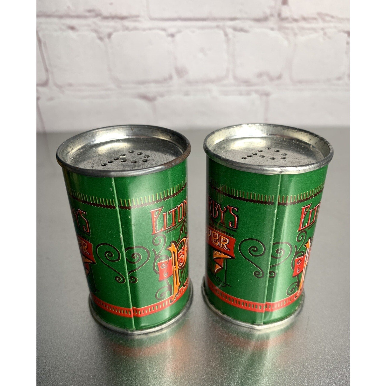 Vintage Tin Can Elton Kirby's Pepper Shaker