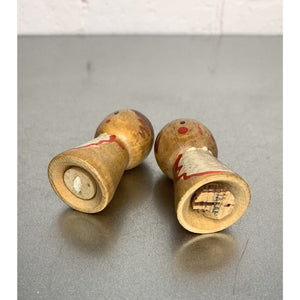 Vintage Chef Wood Salt & Pepper Shakers 1950's Japan Mini