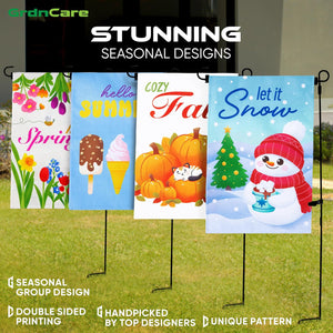 Set of 4 Seasonal Garden Flags Indoor/Outdoor-Summer, Autumn, Winter & Spring Decoration - 12.5" x 18" Double-Sided Garden Flag
