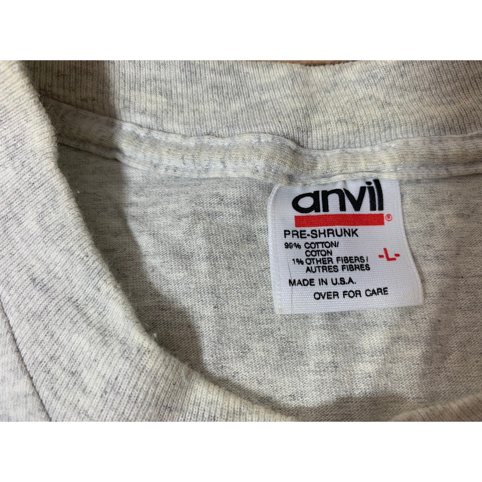 Canadaigua NY Grey Police T-Shirt, Pre-Shrunk Cotton-Large Made In USA