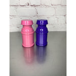 Vintage Wood Clover Co Milk Can Salt & Pepper Shakers Pink/Purple-Read Descrip.