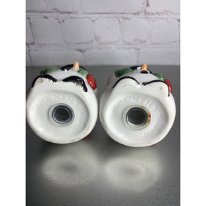Vintage AMC NY Ceramic Snowman Salt & Pepper Shakers Taiwan 1980s