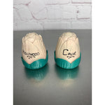 Vintage Tulip MCM Salt Pepper Shakers Green Light CreamPink Plastic Hollywood CA
