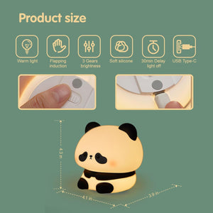 Panda Night Light, LED Squishy Cute Lamp, Night Light for Kids, Silicone