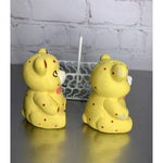 Vintage Teddy Bears in Basket Caddy Salt & Pepper Shakers Ceramic