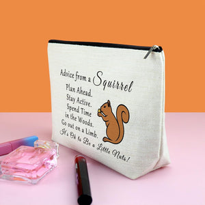 Duo Canvas Cosmetic Bags Horse, Pig, Donkey & Squirrel Advice Makeup Bags(Set of 2)