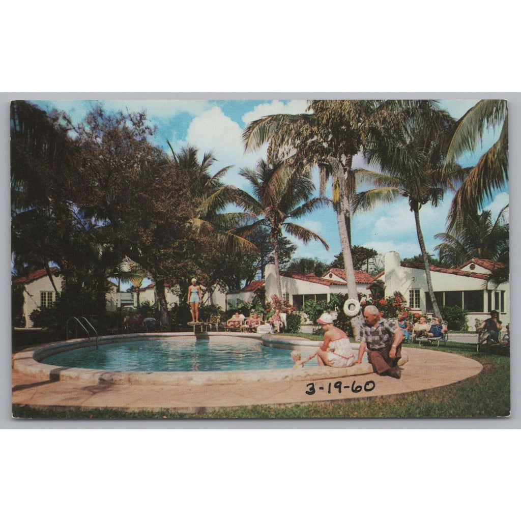 Spanish Courts, Riviera Beach, Vintage Post Card.