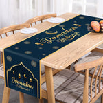 Ramadan Mubarak Table Runner Table Decorations - Ramadan Mosque Lantern Islamic Happy Ramadan Mubarak Party Supplies Decorations, 13.8x70 inches