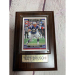 Tedy Bruschi Patriots Football Sports Card on 4x6 Plaque